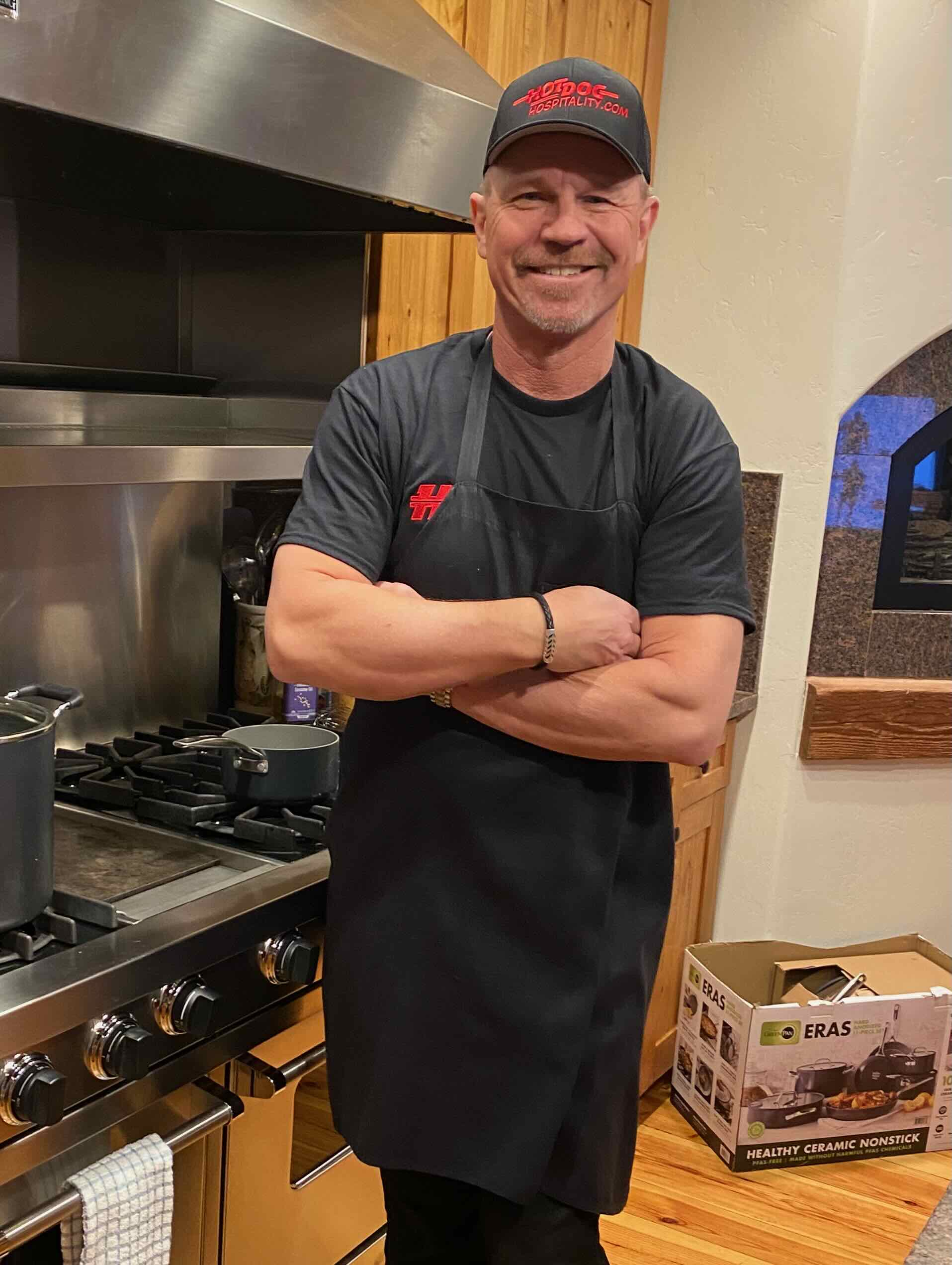 Chef Chris Mitchum in the kitchen